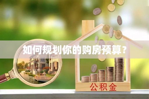 大邑如何规划你的购房预算？