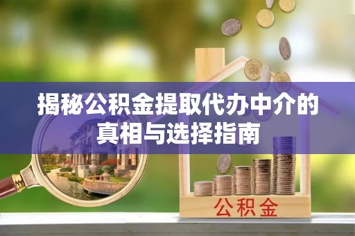 大邑揭秘公积金提取代办中介的真相与选择指南